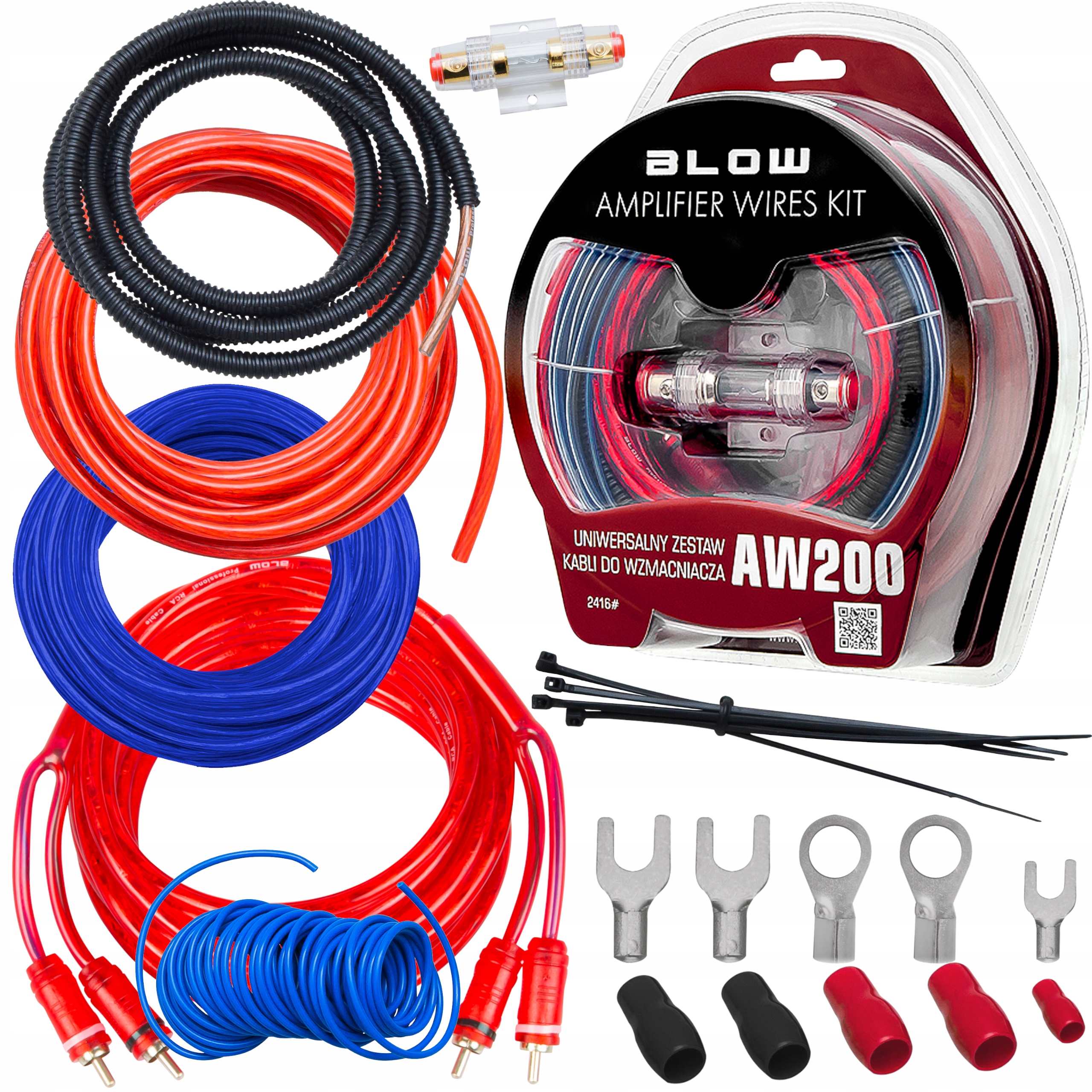 

Zestaw Kabli Przewodów Do Subwoofer Blow Rca Tuba