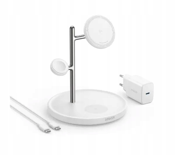 Ładowarka indukcyjna Anker MagGo Magnetic Wireless Charger Stand 15W Biała