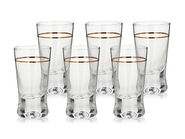 

6 x Kieliszki Do Wódki Złoty Pasek Komplet 25 ML