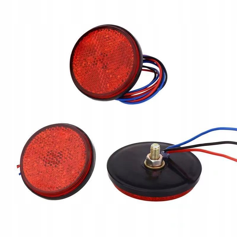 ODBLASKOWE REFLEKTORY PRZYCZEPY CZERWONE WODOODPORNE ŁATWY MONTAŻ (8 ) Producent inny