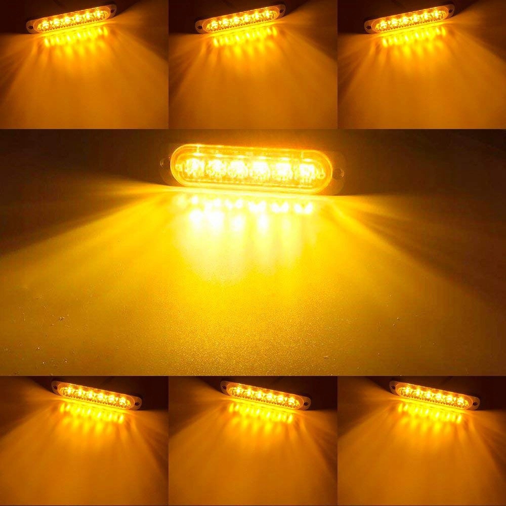 OBRYSÓWKA POMARAŃCZOWA STROBOSKOP LAWETA TIR 6 LED Numer katalogowy części 6LED