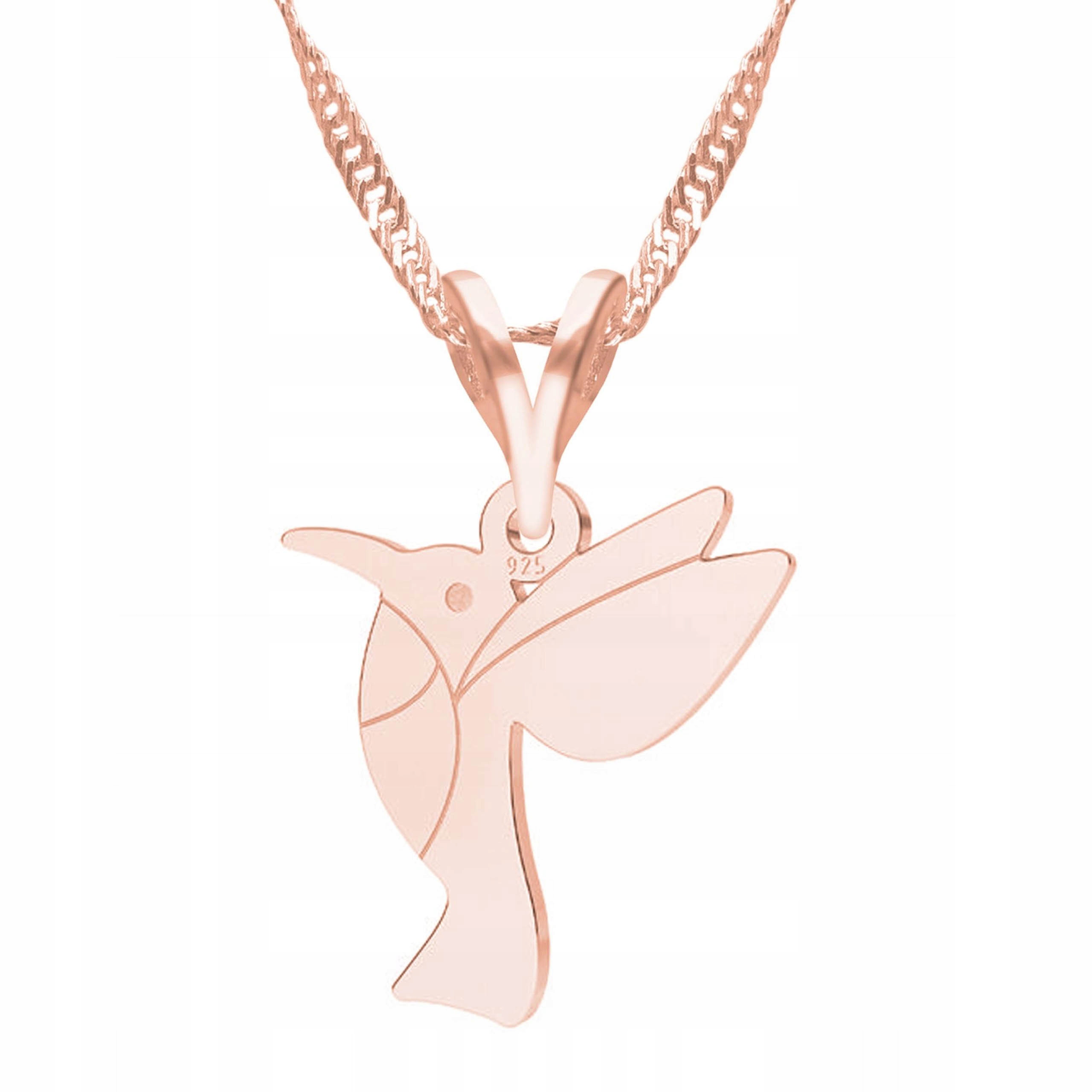 Náhrdelník Pozlacený Pták s Kolibříkem Kolibřík Bird Ptáček Stříbro 925