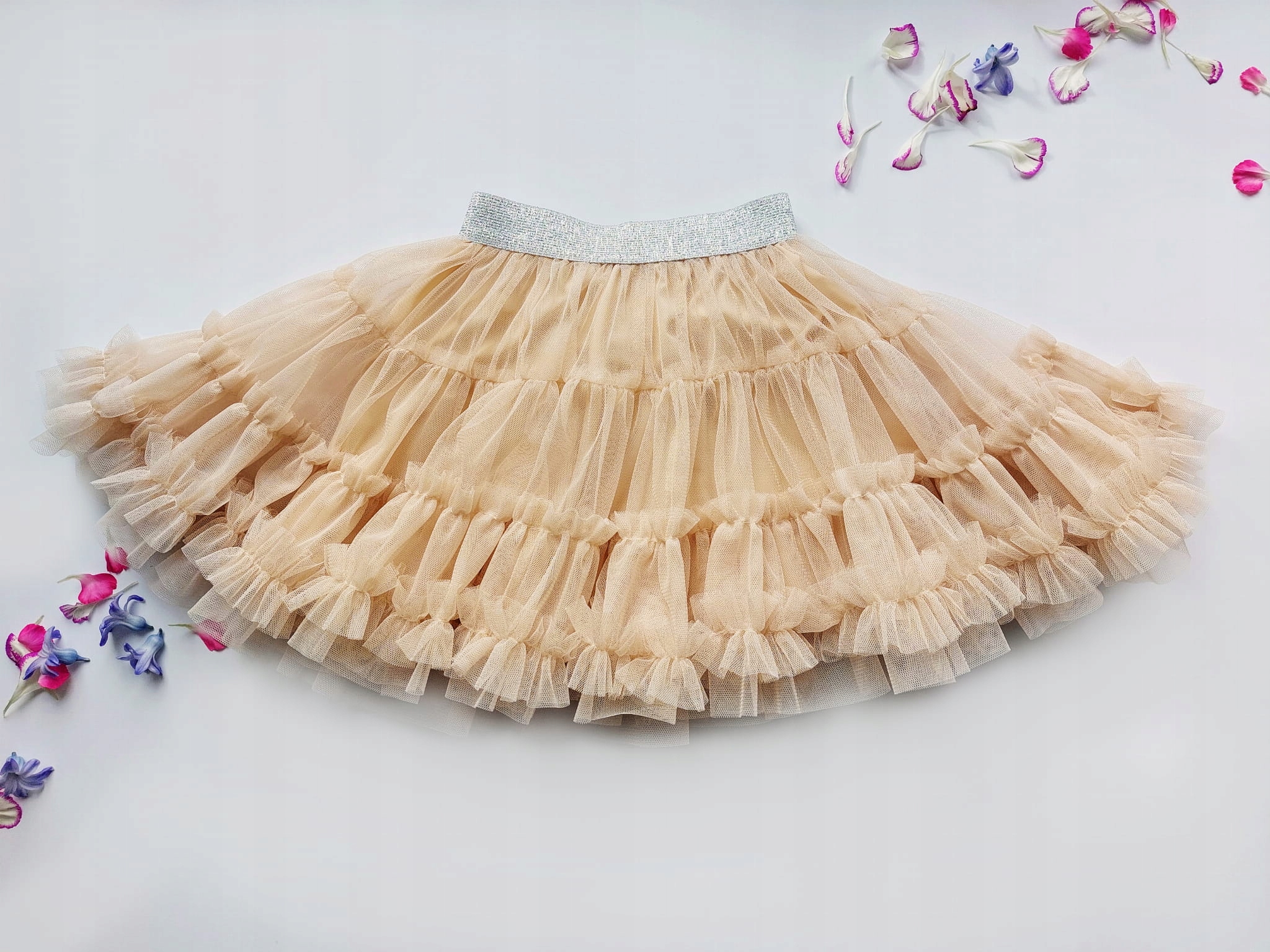 SPÓDNICZKA TIULOWA DZIEWCZĘCA SZAMPAŃSKA 104 cm Rozmiar (new) 104 (99 - 104 cm)