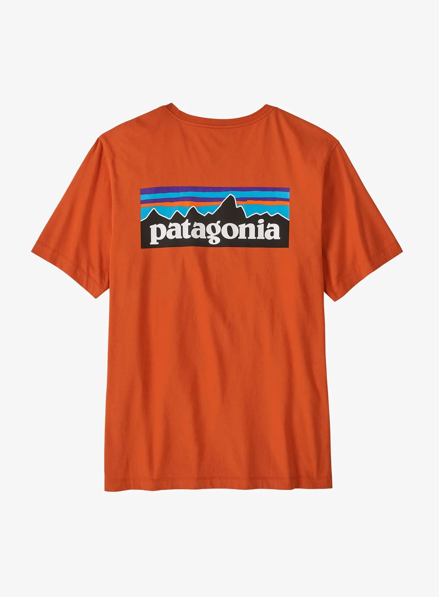 Bavlněné tričko Patagonia P-6 Logo T-Shirt coal oranžová S