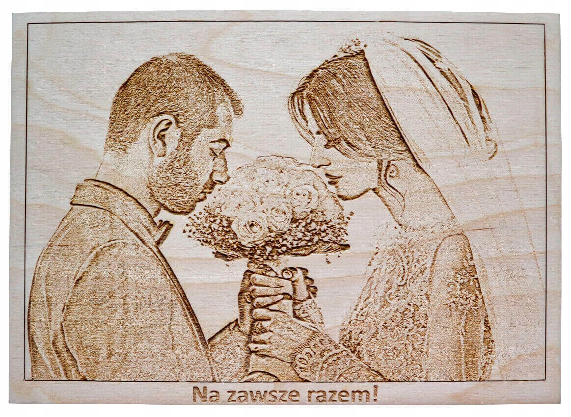 

Portret z własnym Zdjęciem i Napisem Drewno 21x15