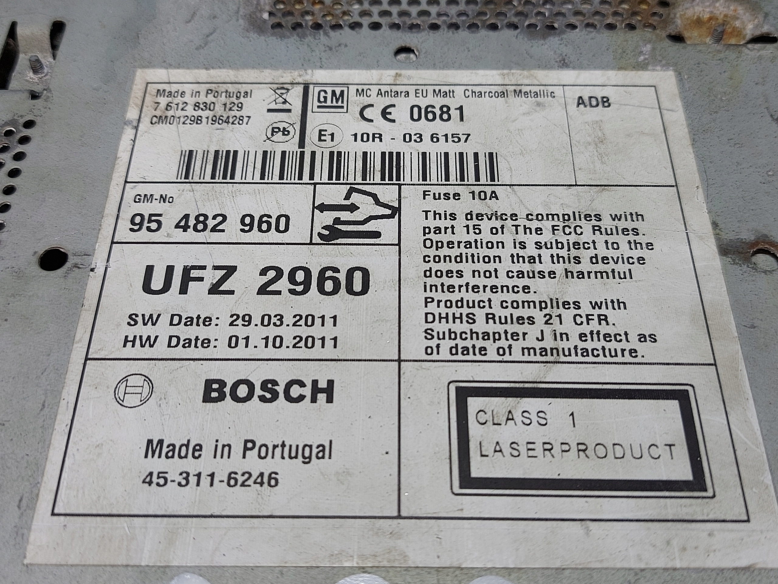 RADIO EKRAN OPEL ANTARA 95482960