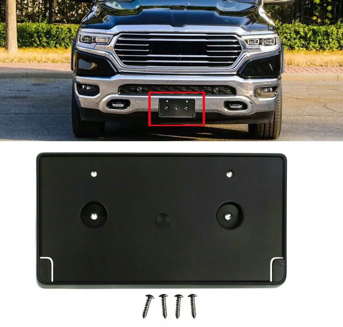 DODGE RAM 1500 2019-2024 PODSTAWA RAMKA TABLICY REJESTRACYJNEJ USA