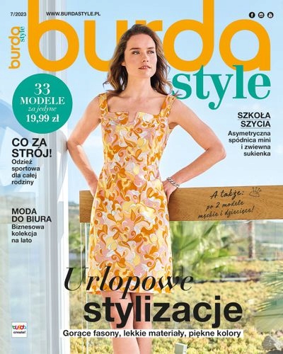 7/2023 BURDA STYLE ASYMETRYCZNA SPÓDNICA MINI ZWIEWNA SUKIENKA