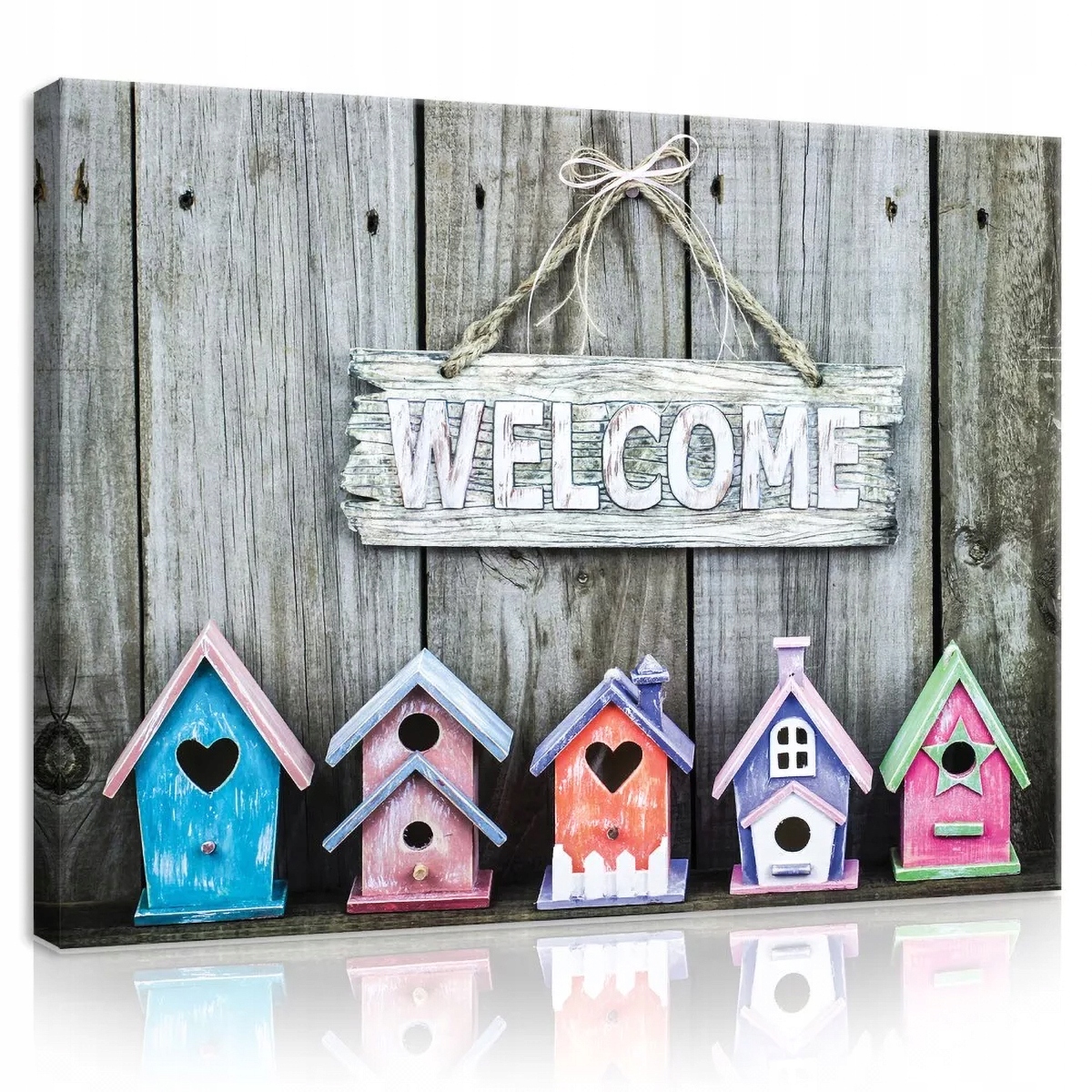Obraz Na Plátně Canvas 80x60 Domečky Welcome Desky