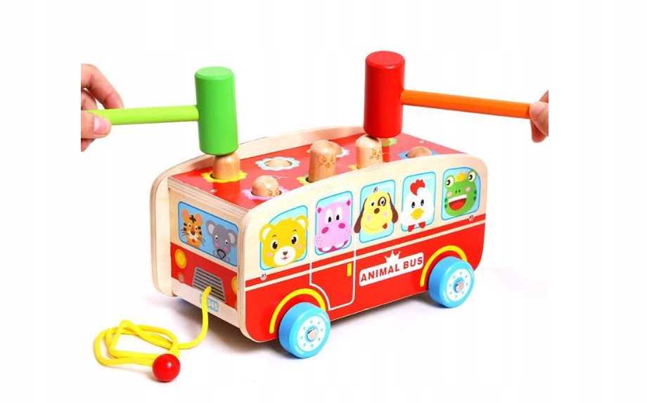WBIJAK EDUKACYJNY DREWNIANY AUTOBUS TŁUCZEK MŁOTEK Marka Martom