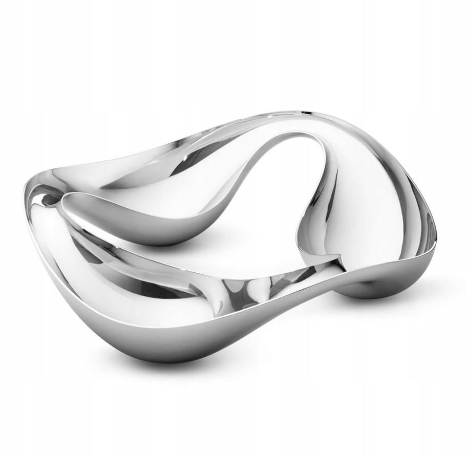 Georg Jensen Cobra Oceľová miska na občerstvenie Strieborná leštená