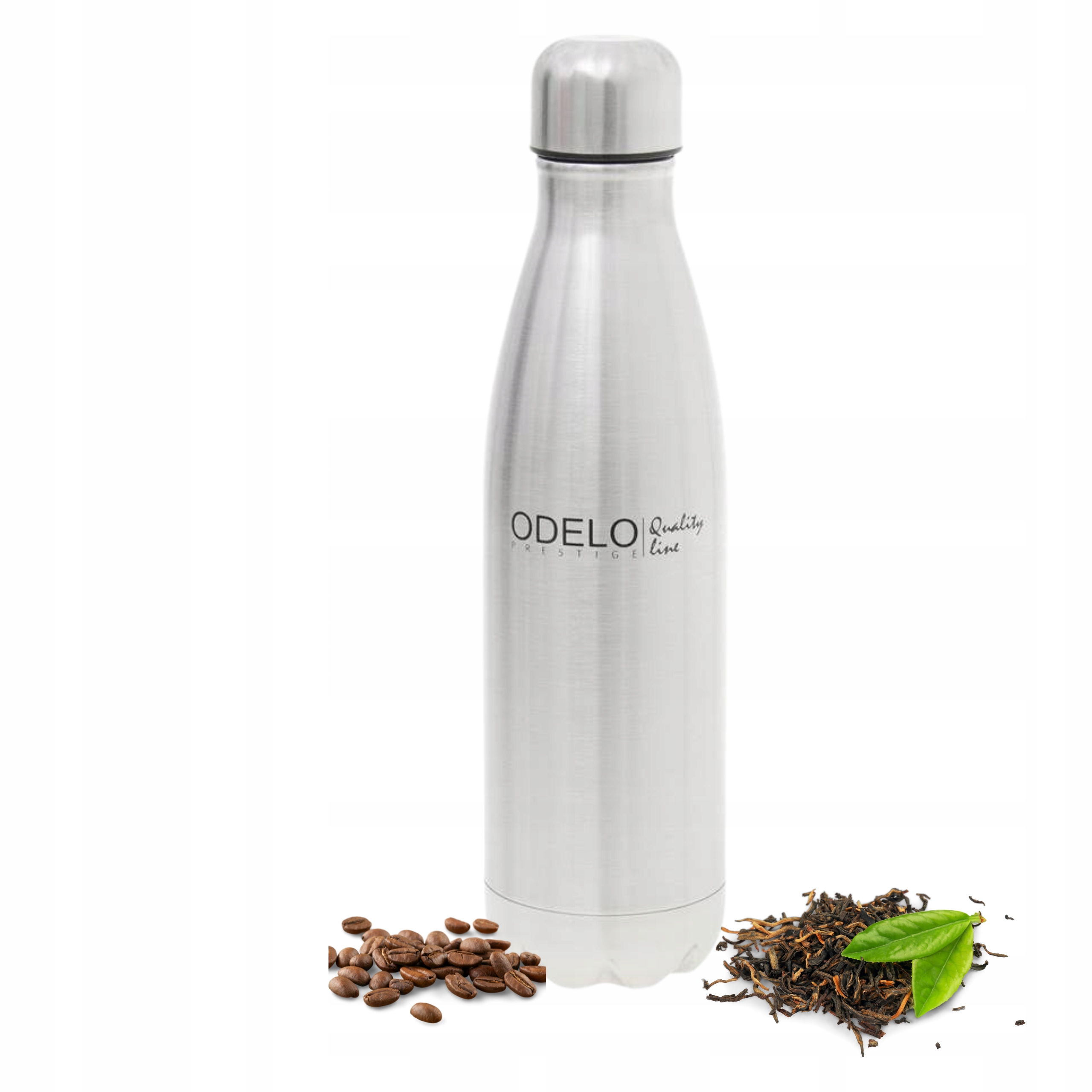 KUBEK BUTELKA TERMICZNA SREBRNA STAL 500ml KAWA WODA HERBATA DO SZKOŁY