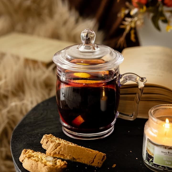 

Kubek szklany szklanka z pokrywką 375 ml