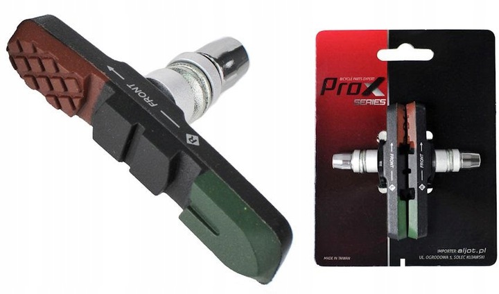 KLOCKI HAMULCA PROX V-BRAKE Z GWINTEM 72MM TRZY KOLORY