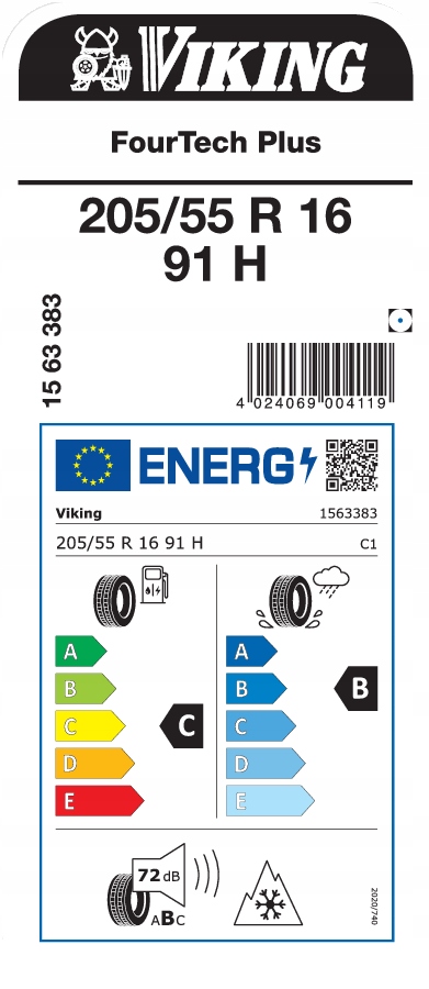 Viking FourTech Plus 205/55R16 91 H EAN (GTIN) 4024069004119
