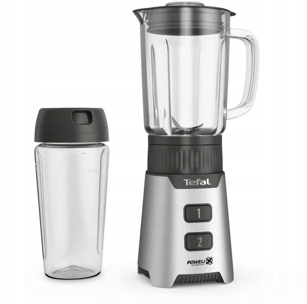 Blender kielichowy Tefal 400 W, szklany dzbanek 0,7 l, bidon 600 ml