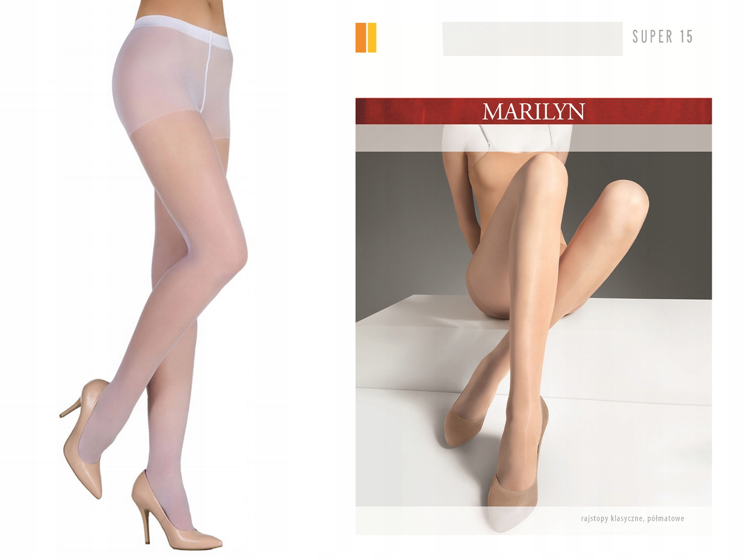 

Półmatowe Rajstopy 15 Marilyn Bianco 2-S
