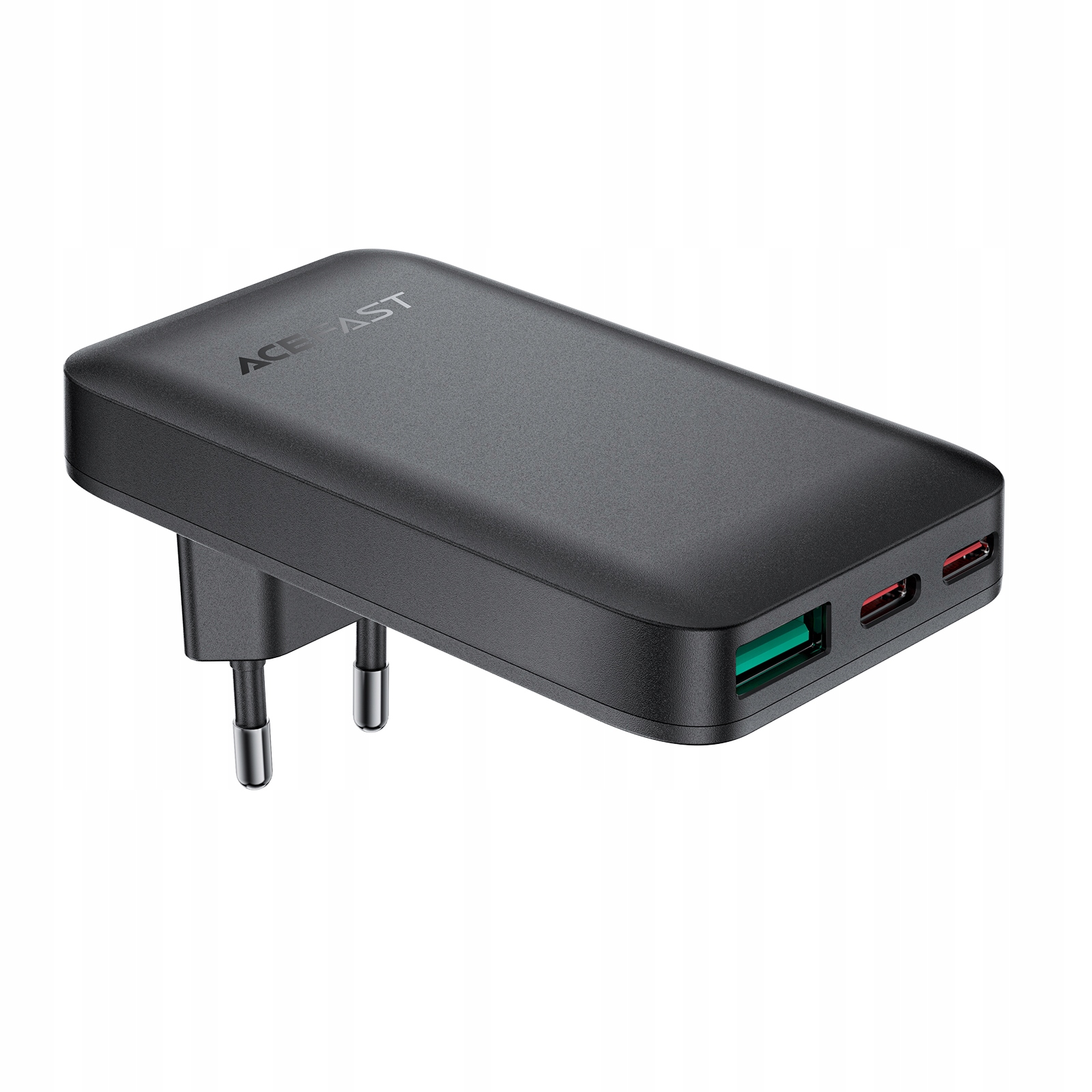 Síťová nabíječka plochá 65W GaN 2 Usb-c Usb-a ultra tenká černá