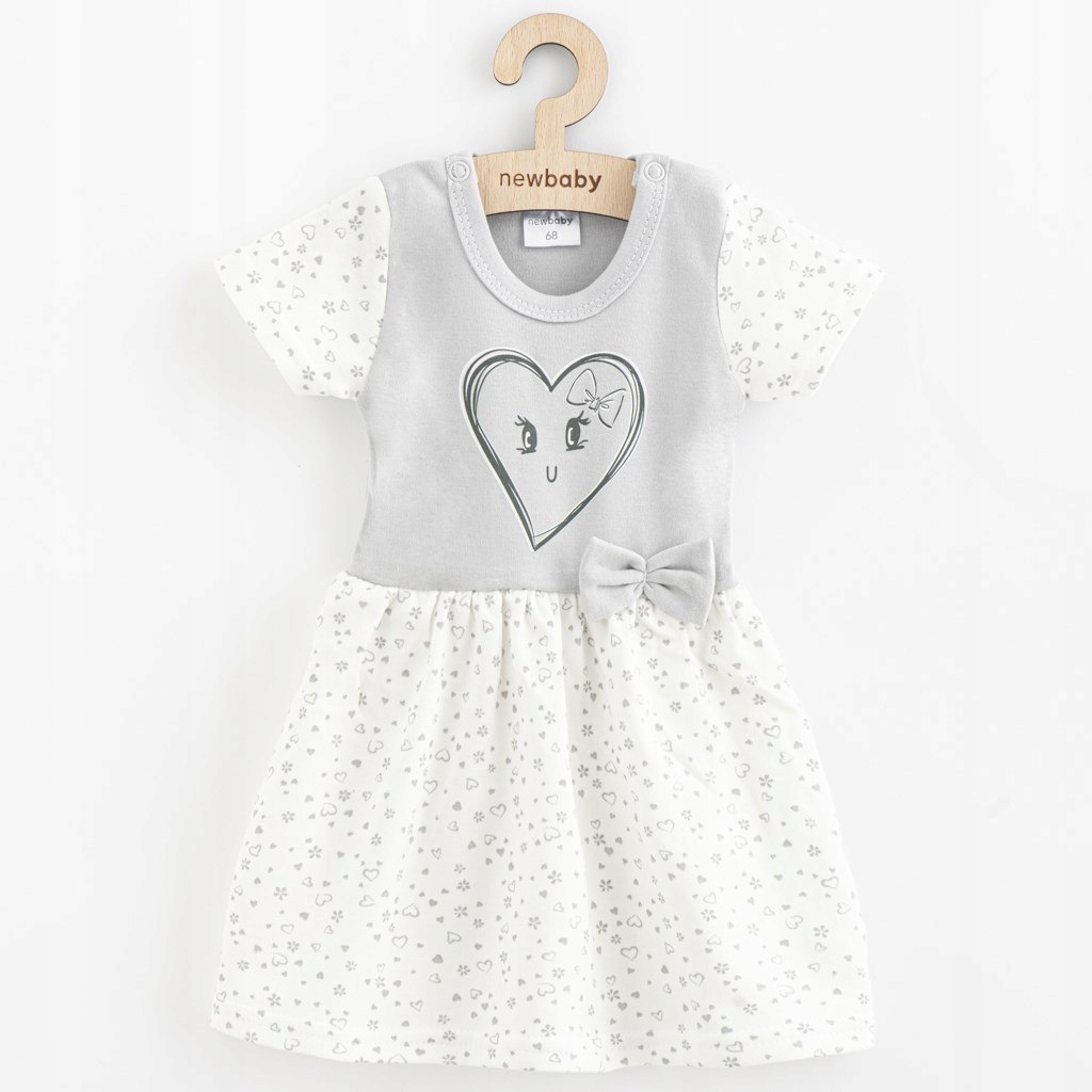 Dojčenské bavlnené šaty New Baby Srdiečka veľkosť 56 (0-3m)