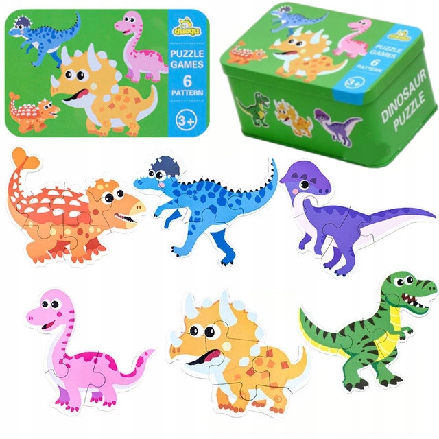 Puzzle Luxma Pierwsze puzzle 27 elementów Dinozaury Materiał karton papier