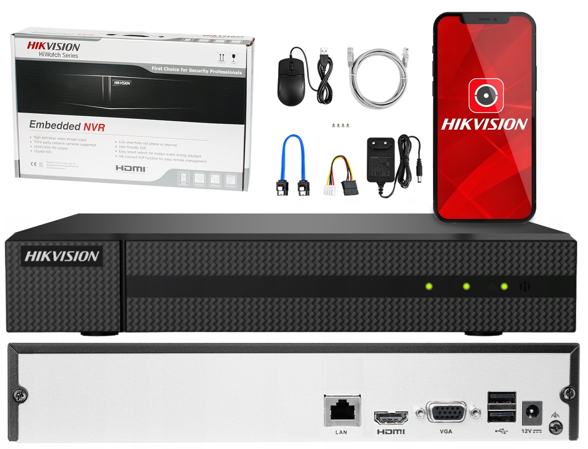 

Rejestrator Ip Hikvision 8 kanałów do 4MPx H.265