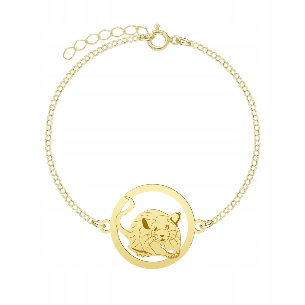 Zlatý náramek s myškou 925 Řetízek Dárek pro předškolačku Gravírování