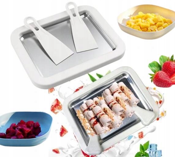 MASZYNA DO LODÓW TAJSKICH TACA DO ZAMRAŻANIA DOMOWE LODY TAJSKIE + PRZEPISY