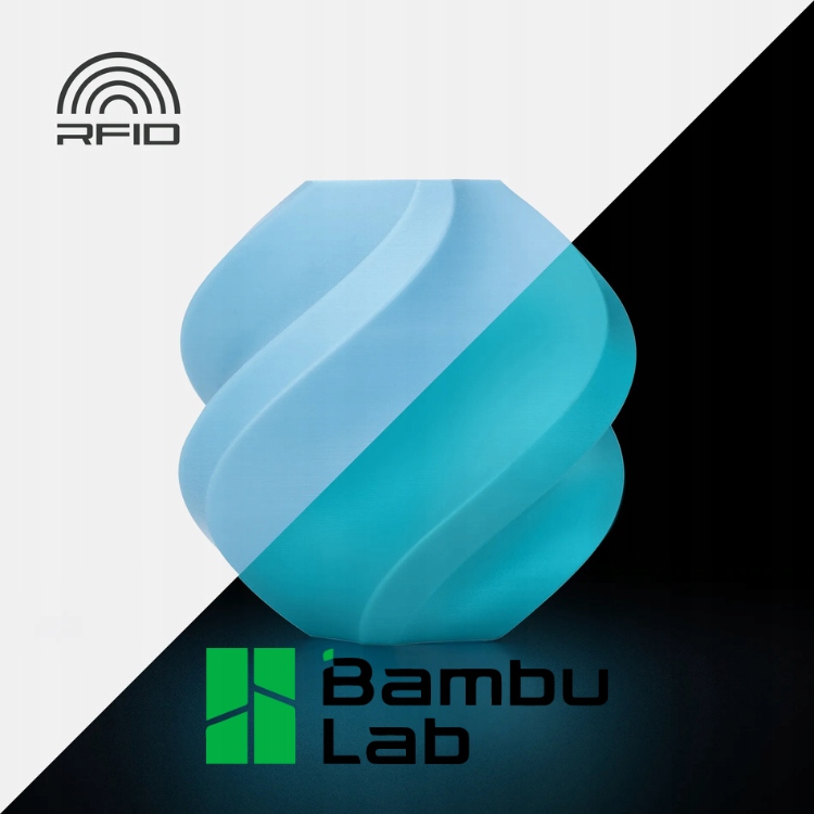 Filament Bambu Lab PLA Glow 1,75mm 1kg - z wielorazową szpulą - Glow Blue