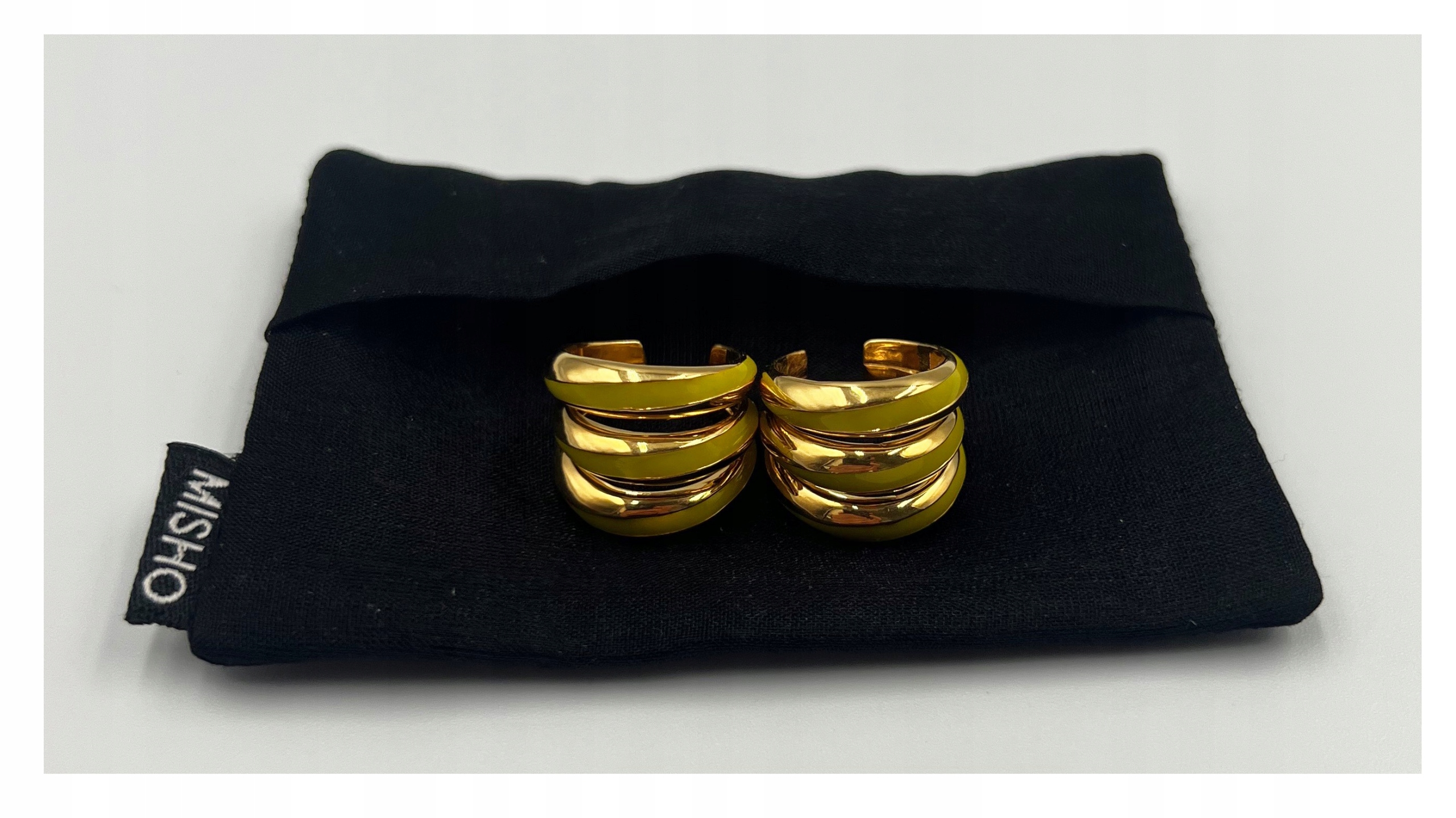 Misho Náušnice Zlaté Žluté Náušnice