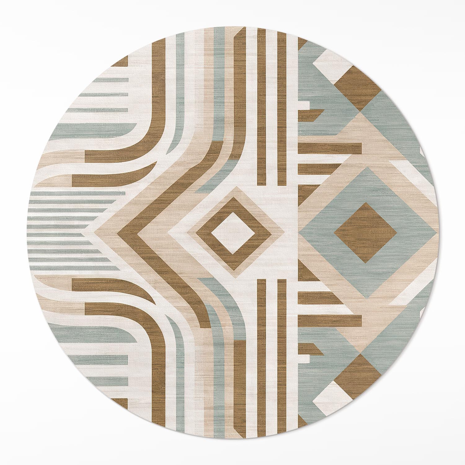 Kulatý Koberec Vinyl fi 110 cm Boho, geometrická abstrakce, indiánský styl