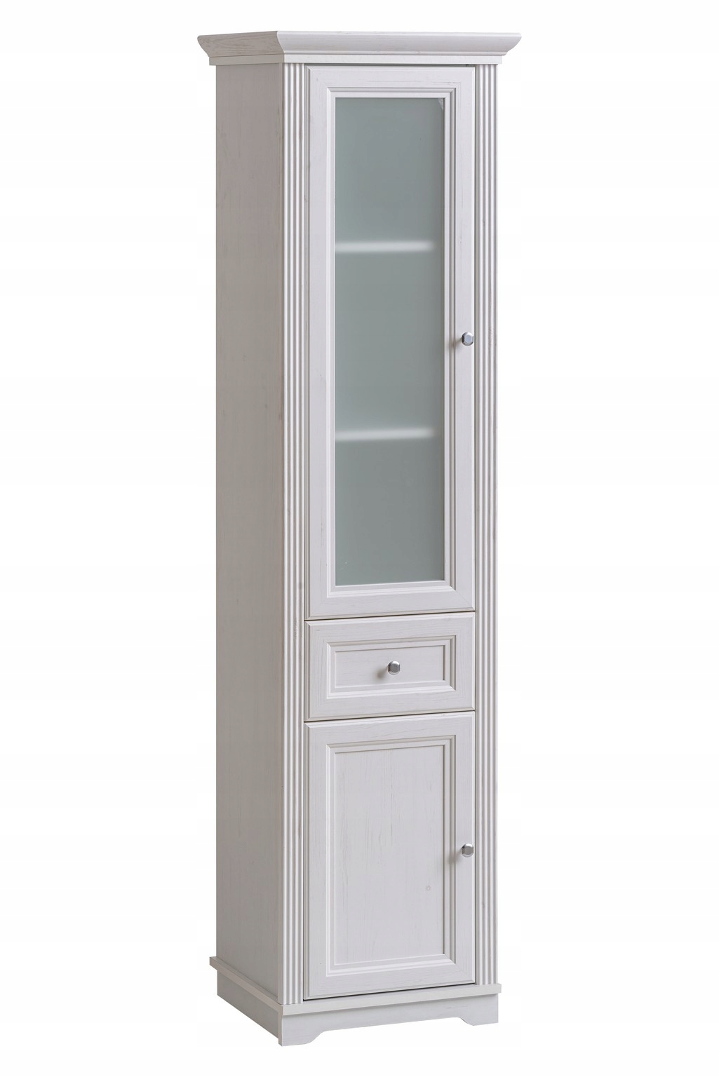 

Biała Witryna Łazienkowa Słupek 190 cm Szafki