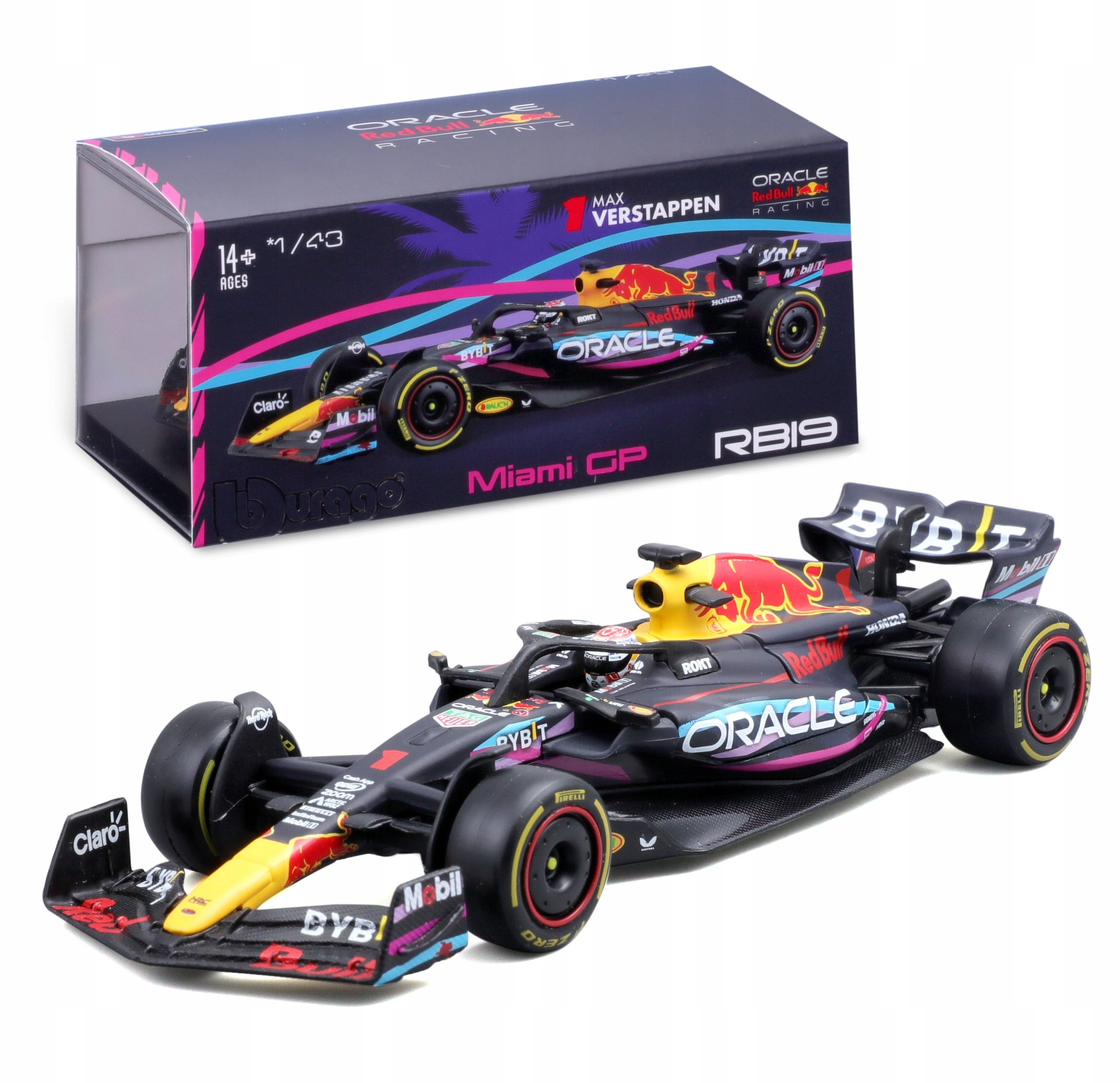 Bolid F1 Red Bull RB19 Max Verstappen Gp Miami 2023 1:43 Bburago 18-38083
