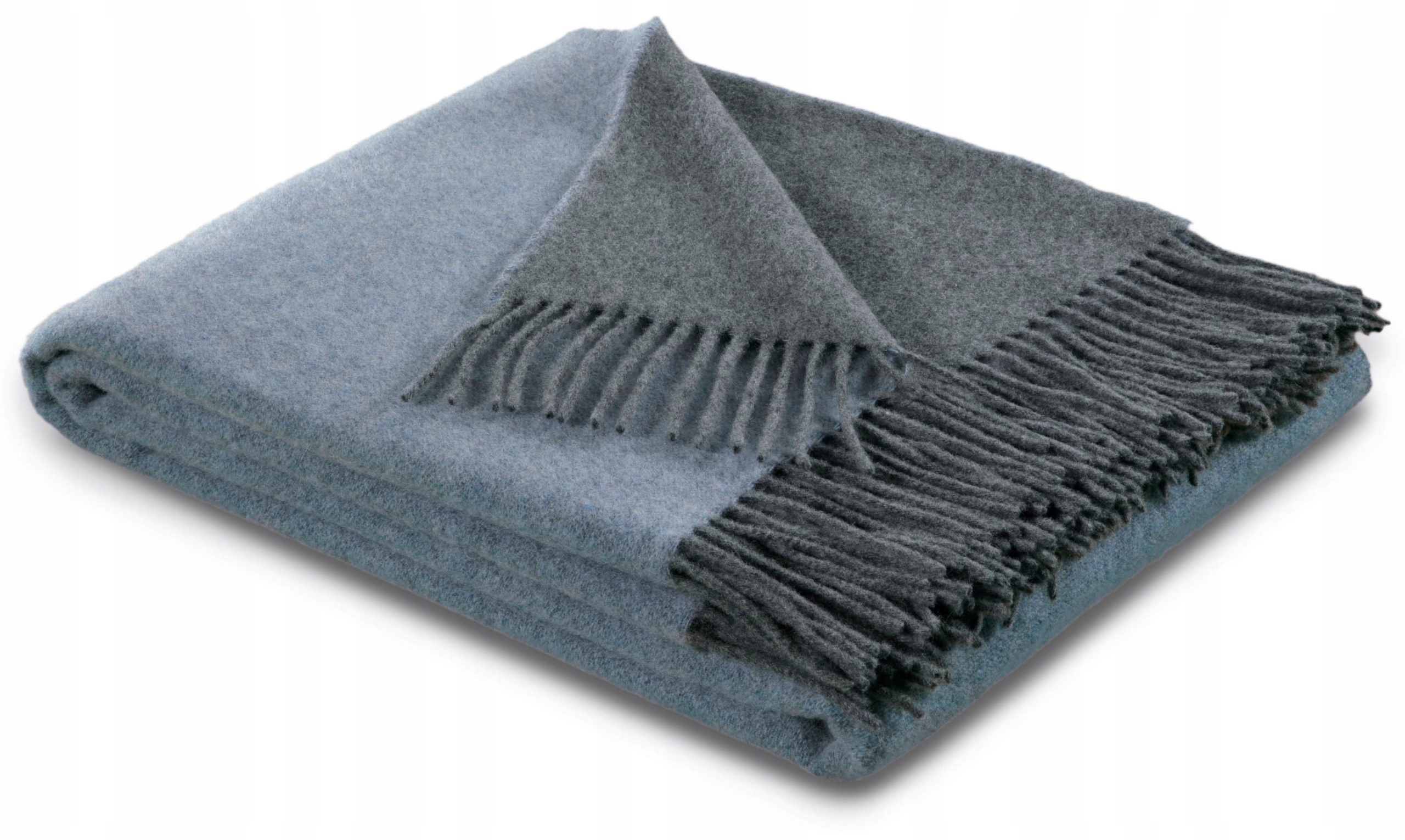 Koc szaro niebieski Blau-Grau Biederlack 150x200cm