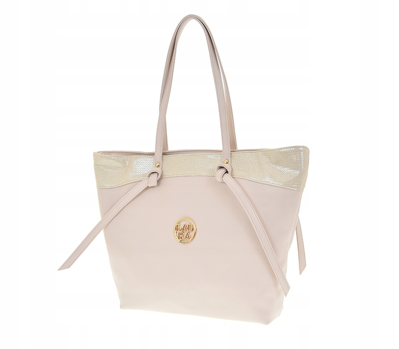 Laura Biaggi - torebka shopper beżowa R279
