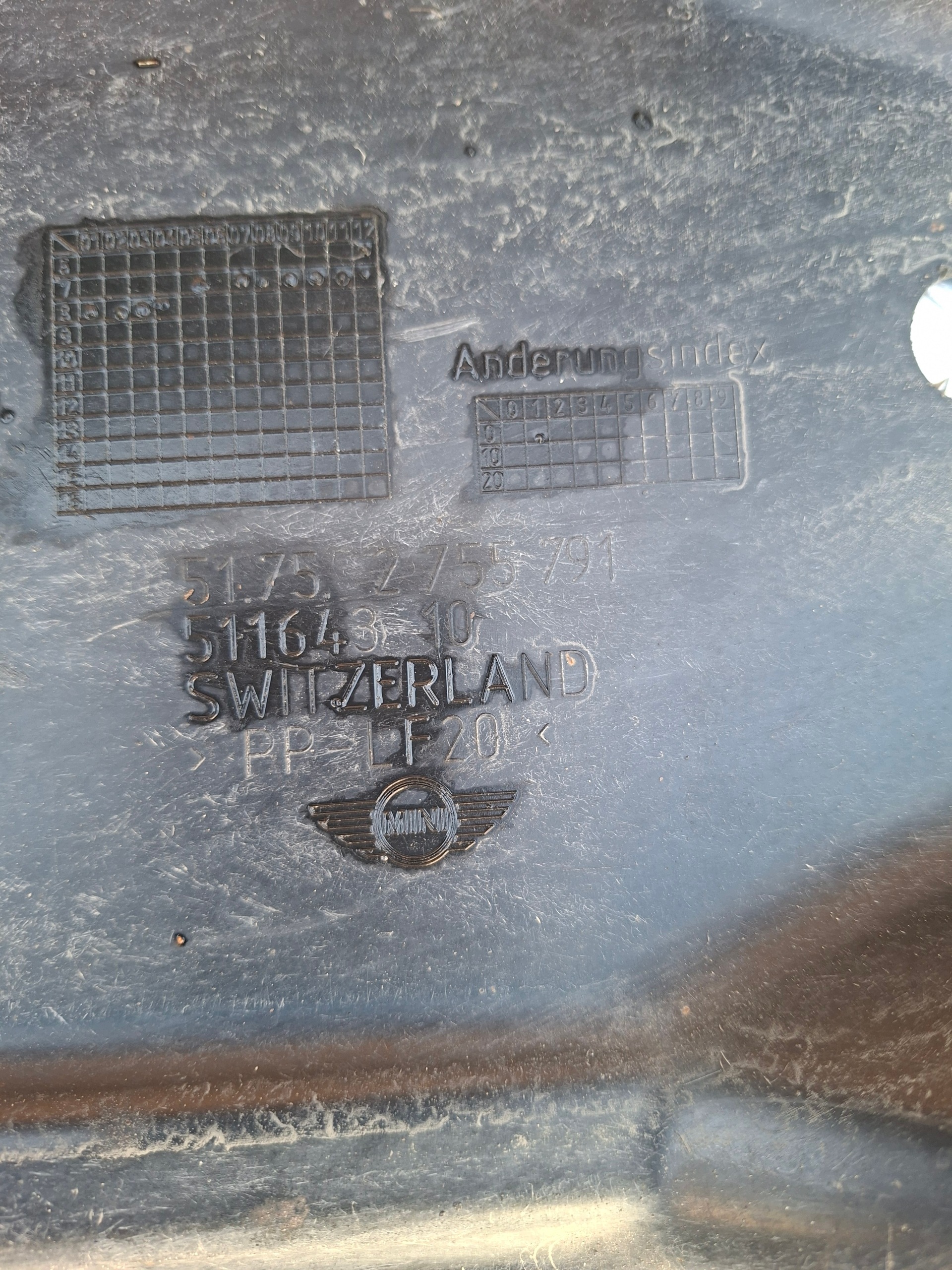 blende abdeckung unterfahrschutz MINI COOPER R60 51752755791
