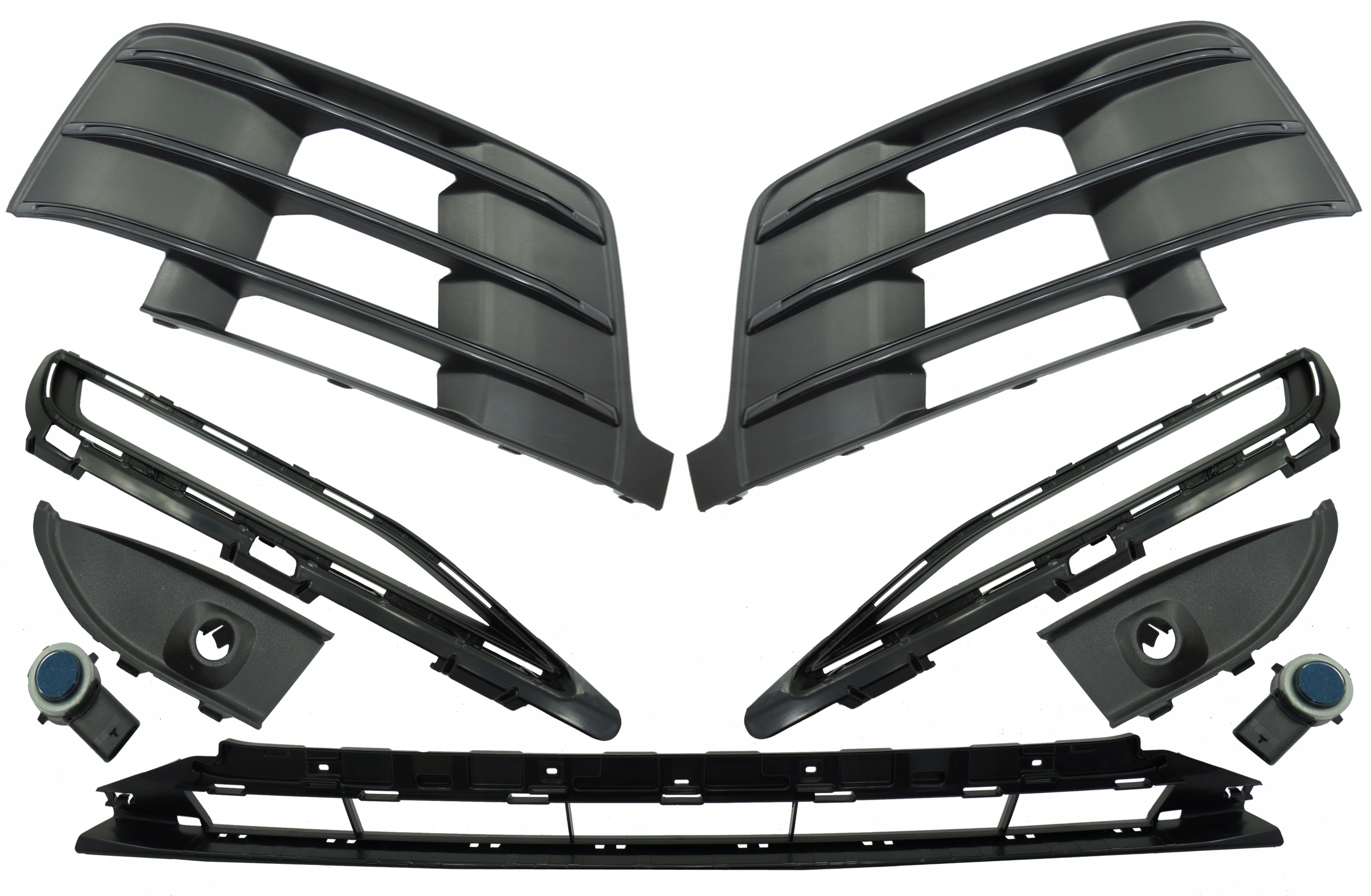 Komplet Mřížek Předního Nárazníku Audi Q7 4M S-line 15-19 Levý Pravý Střed Pdc