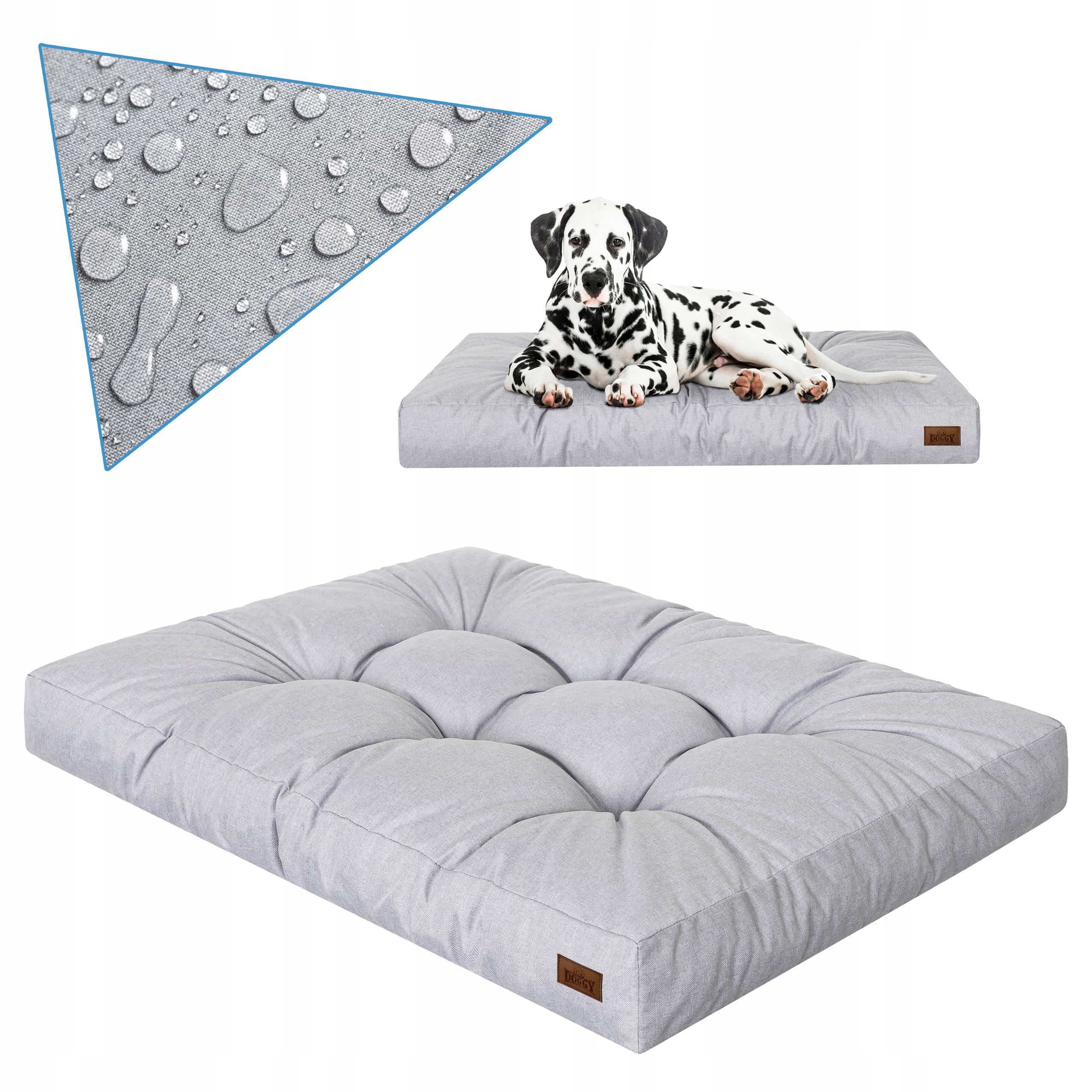 Levně Matrace pro psa, Pelíšek pro střední psy Potah Popelavá L 90x70 cm