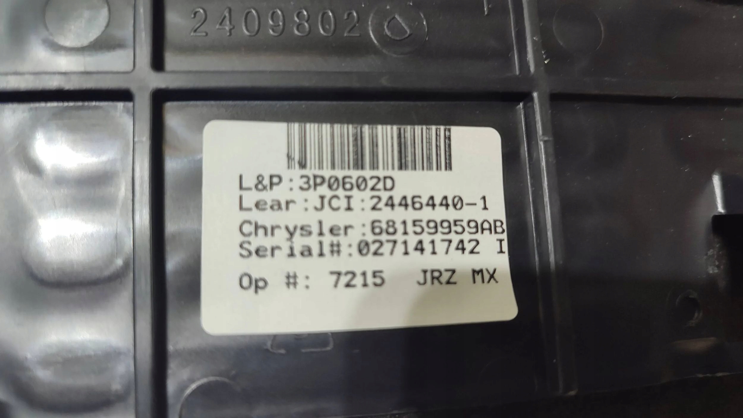 Jeep Cherokee 2015 front left mechanism control seat