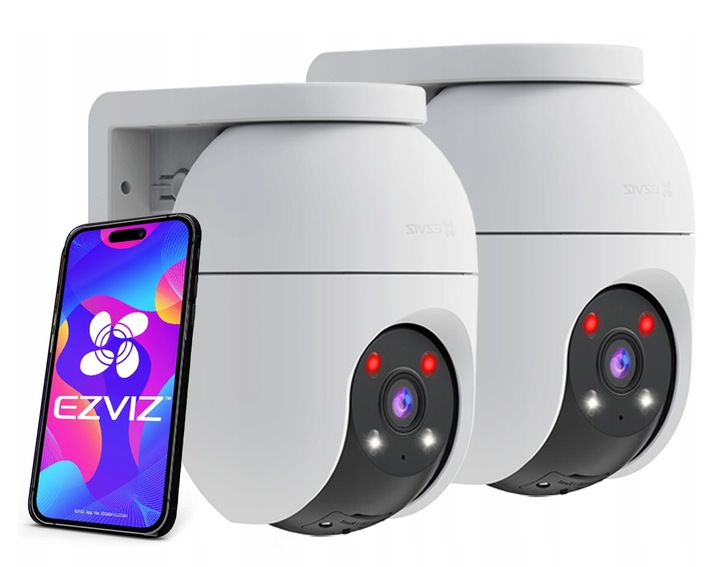 Sada 2 Ks Venkovní Wi-Fi otočná kamera 1080P Aktivní ochrana