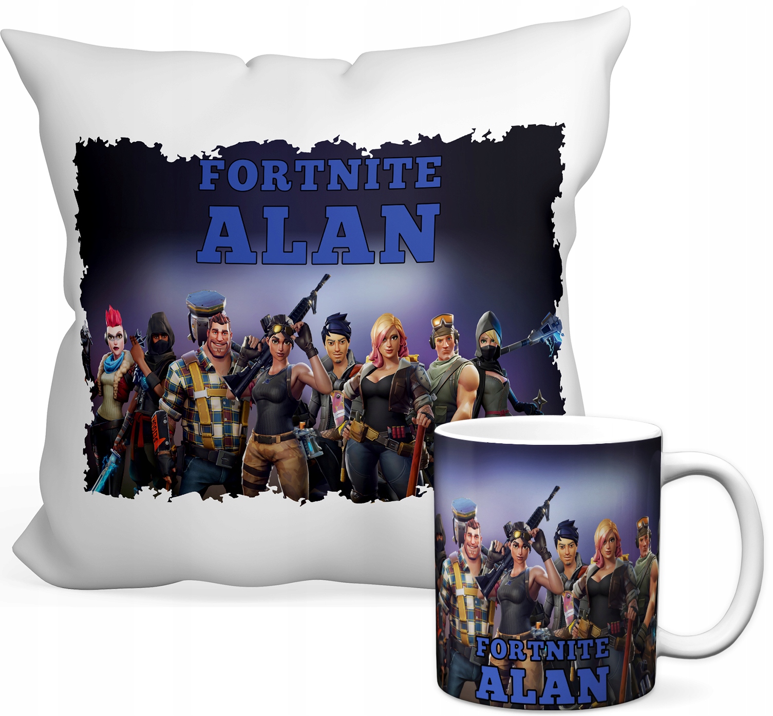 

Zestaw Fortnite Drużyna Kubek 330 Ml+poduszka+imię