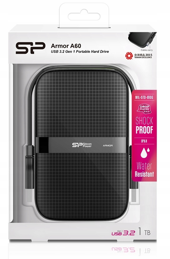 

Dysk zew. Silicon Power Armor A60 1TB Usb 3.2 IPX4