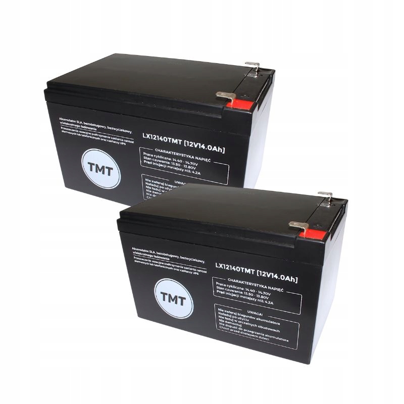 2x akumulátor Agm 12V 14Ah Tmt Ups bicykel vozidlo Cctv alarm