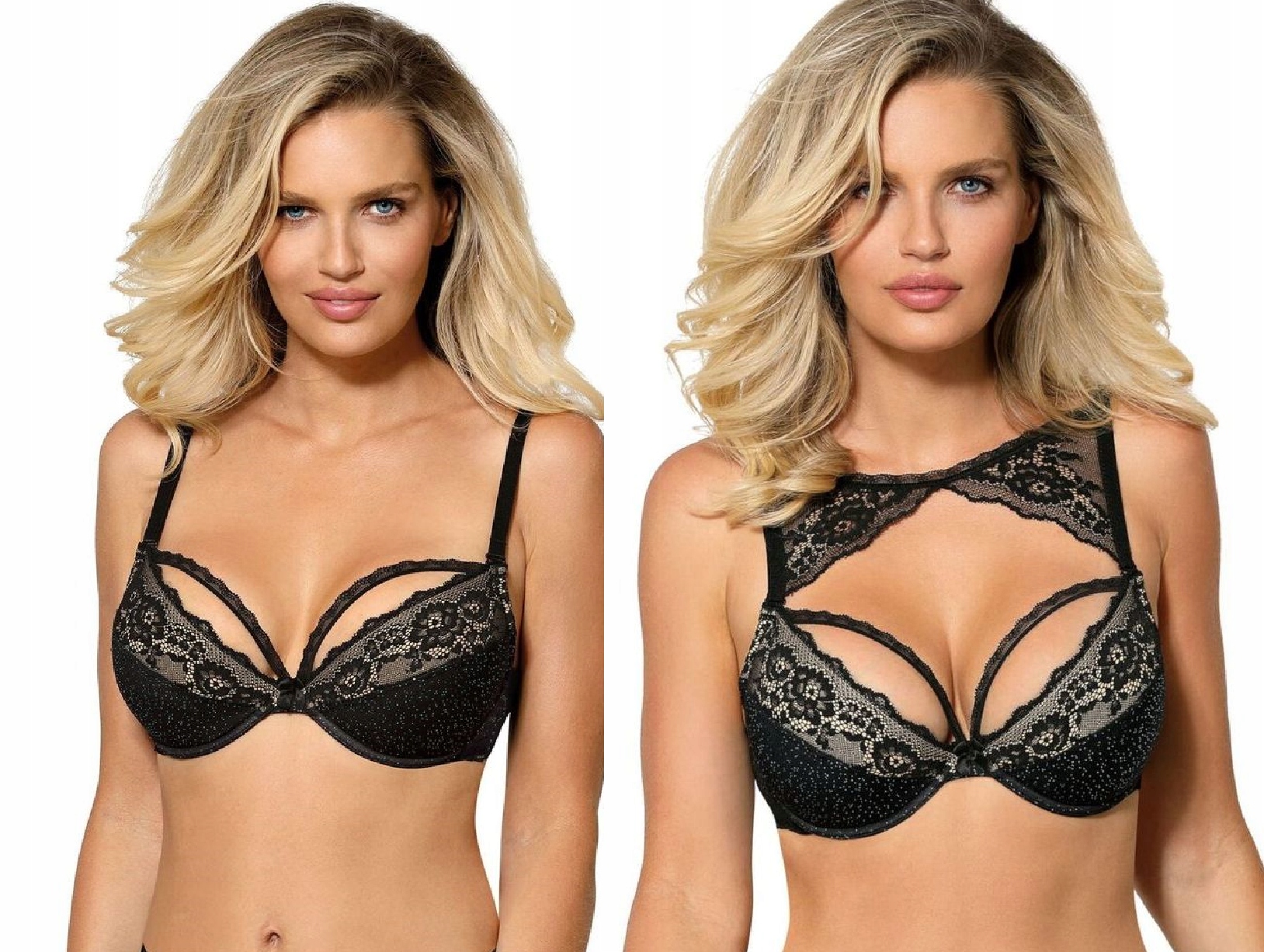

Róża Kena Koronkowy biustonosz push-up *80C* czerń
