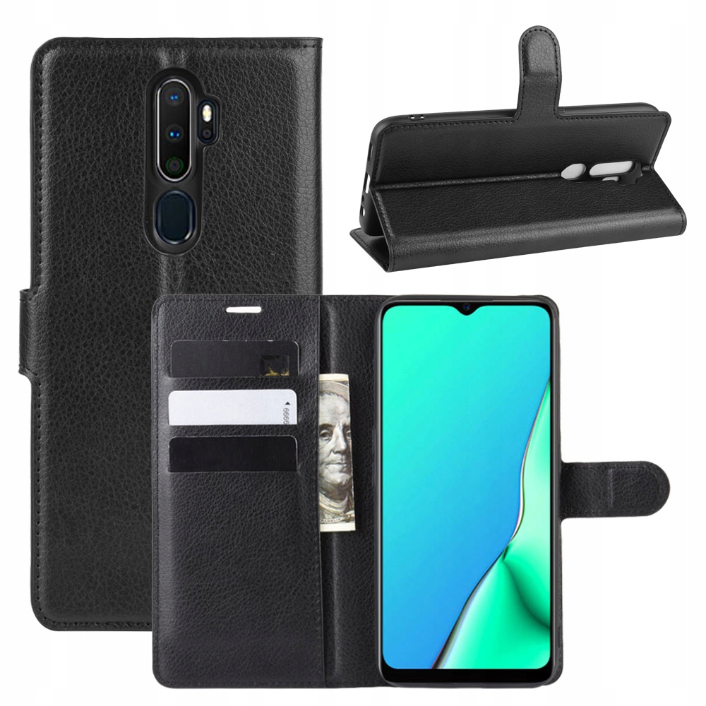 

Etui Portfel Litchi, Pokrowiec Do Oppo A5/A9 2020