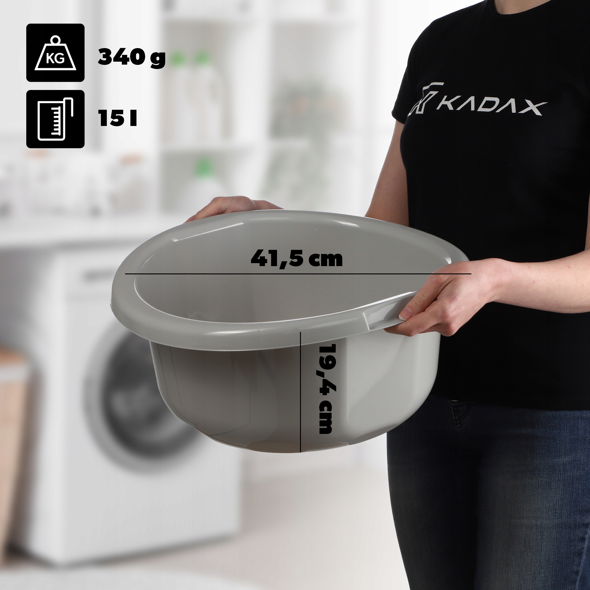 MISKA NA PRANIE 15L OKRĄGŁA MIEDNICA SZARA Kod producenta K7959