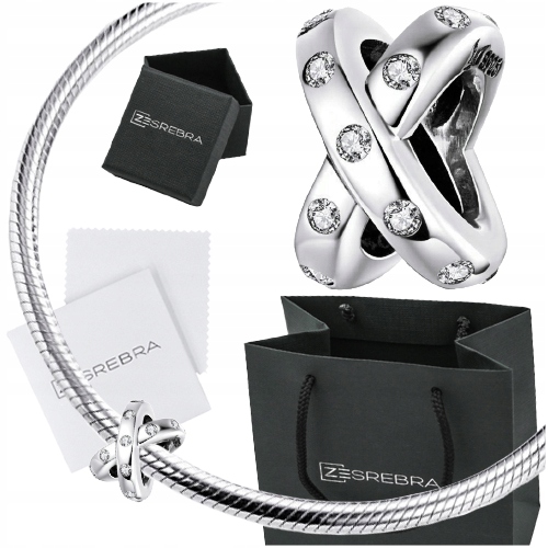 

Charms zawieszka Cyrkonia srebro 925 koralik