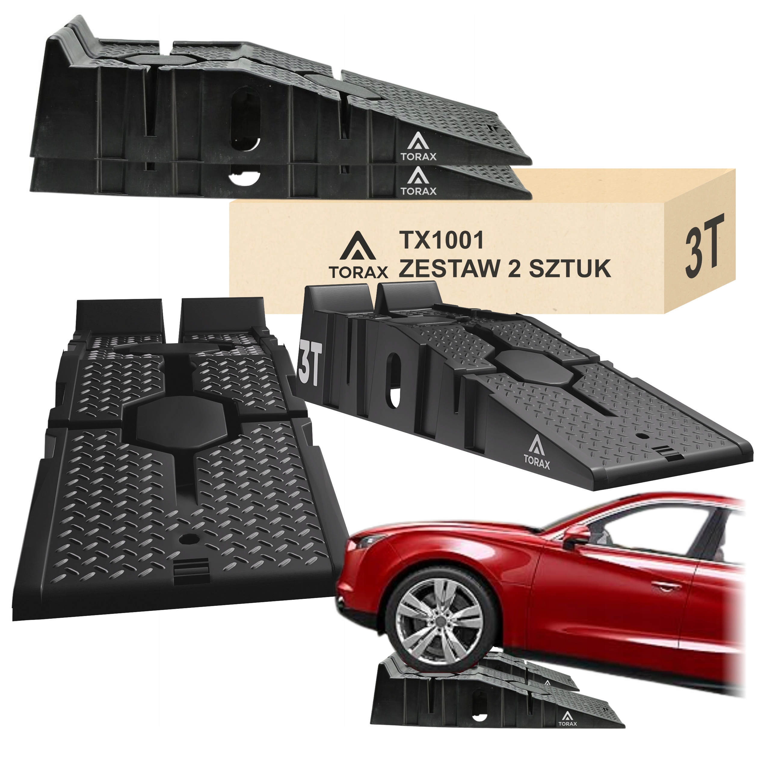 2 Ks Automobilové Nájezdy Dílenské Rampy Nájezdové Plošiny Široké 3T