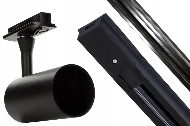 OŚWIETLENIE SZYNOWE SUFITOWE 6x REGULOWANA LAMPA LED GU10 + CZARNA SZYNA 1m Klasa efektywności energetycznej - stara klasyfikacja A