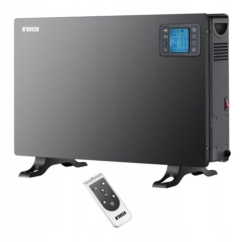 Konvektorový ohrievač Noveen CH7100 LCD Smart Black, elektrický diaľkový ovládač
