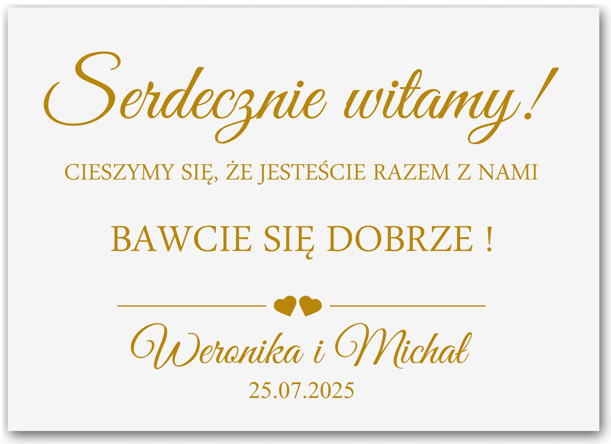 tablica powitalna ślub wesele rocznica Imię 70x50